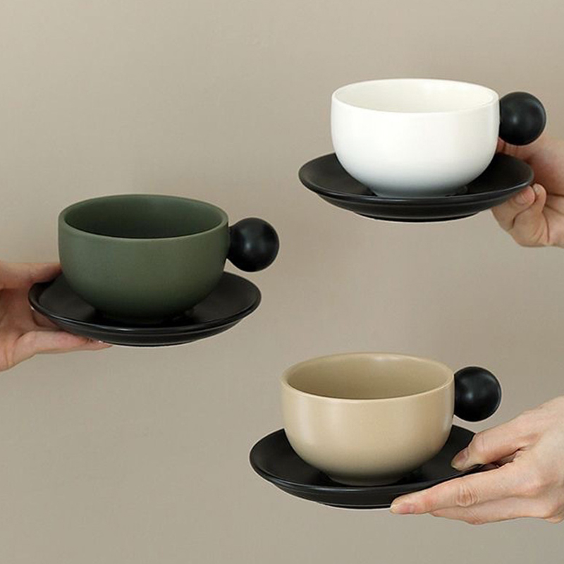 Coffee Tea Gift Set - Nordic Contrasting Coffee Cup Plate Set