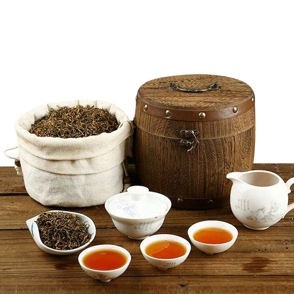 Coffee Bean And Tea Leaf - Wooden Tea Wood Barrel Canister, Storage