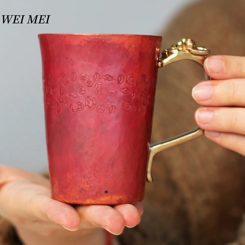 Coffee Tea Flask - Handcrafted Vintage Copper Breakfast Coffee Cup,Thickened