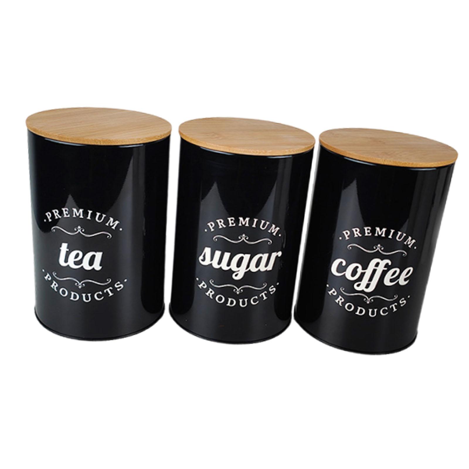 Coffee Tea Canister Set - Tinplate Coffee Tea Sugar Storage Jars