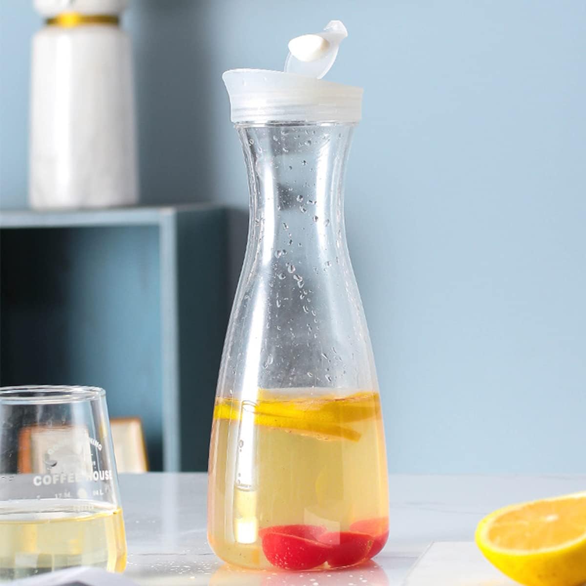 Coffee Tea Canister Set - 1pcsPitchers With Lid,Clear Plastic Water Pitcher