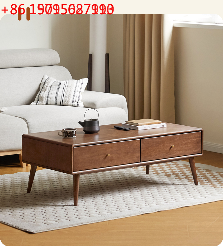 Coffee Tea Room - Coffee table light luxury walnut color