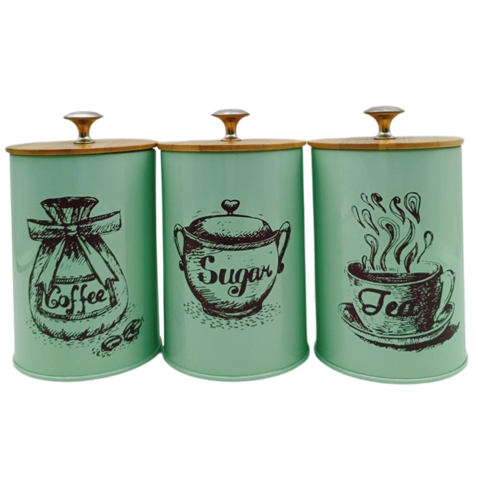 Coffee Tea Canister Set - 3Pcs Sealed Coffee Canister Set Iron