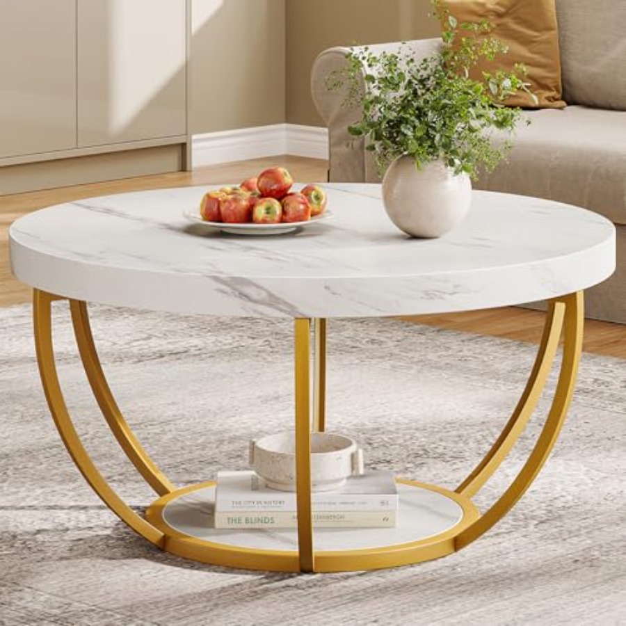 Coffee Tea Room - Modern Round Coffee Table for Living