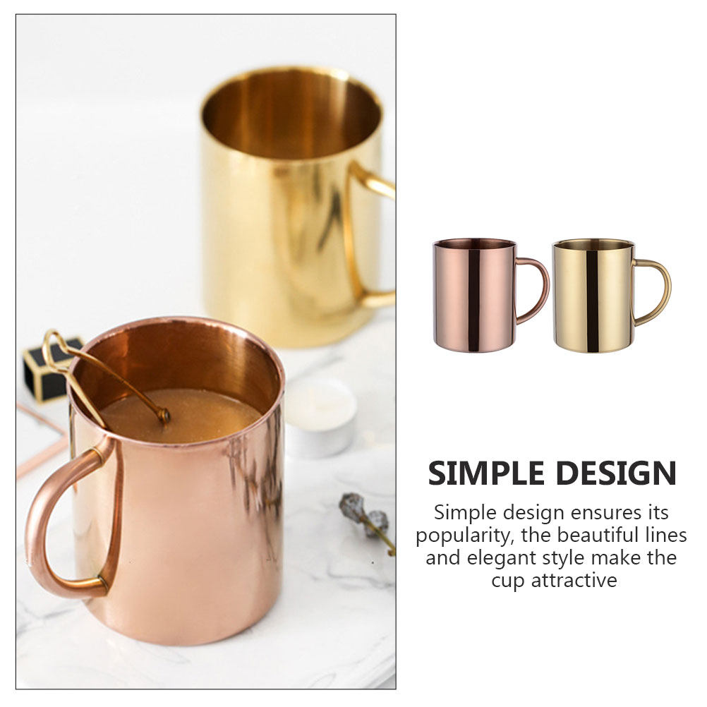 2Pcs Metal Coffee Mug Set Doub – Water Tea And Coffee Bewertung und Preis