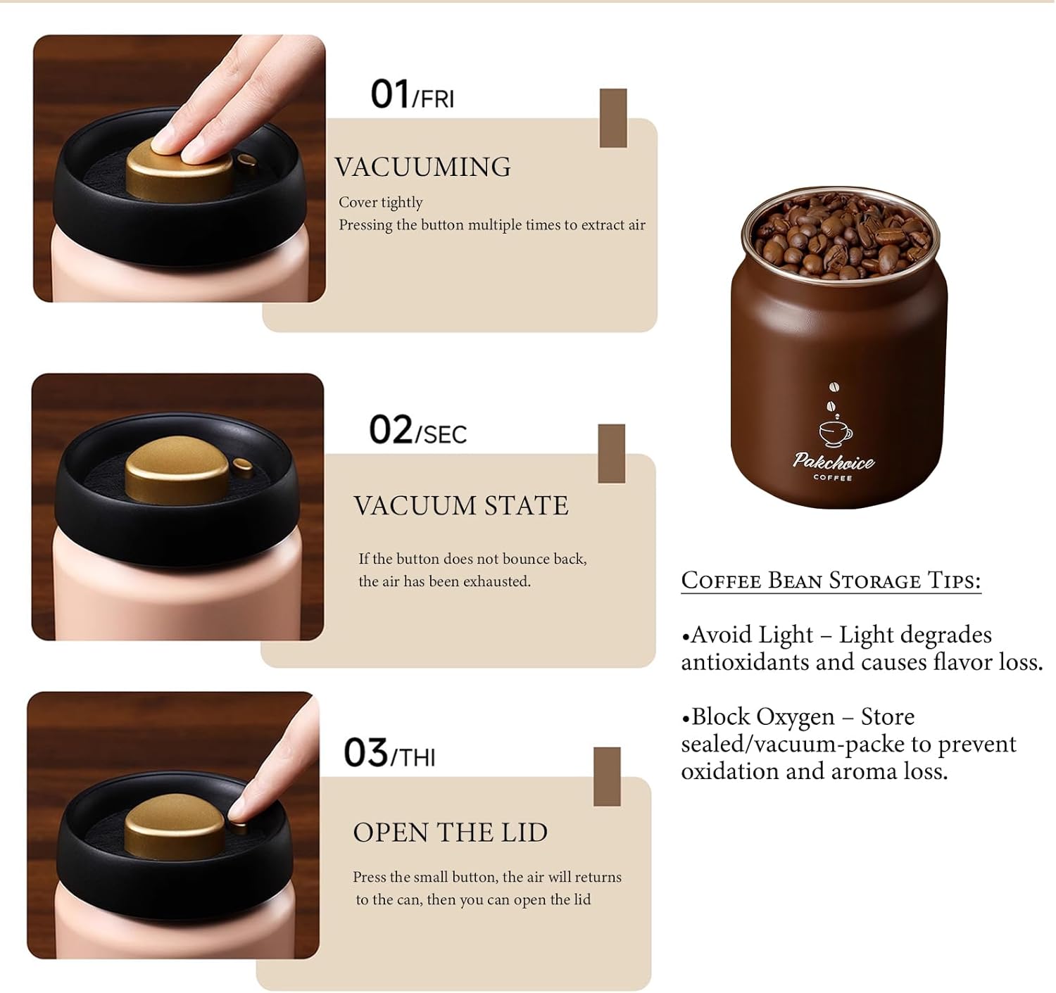 Vacuum Coffee Bean Storage Con – Coffee Tea Canister Set Bewertung und Preis
