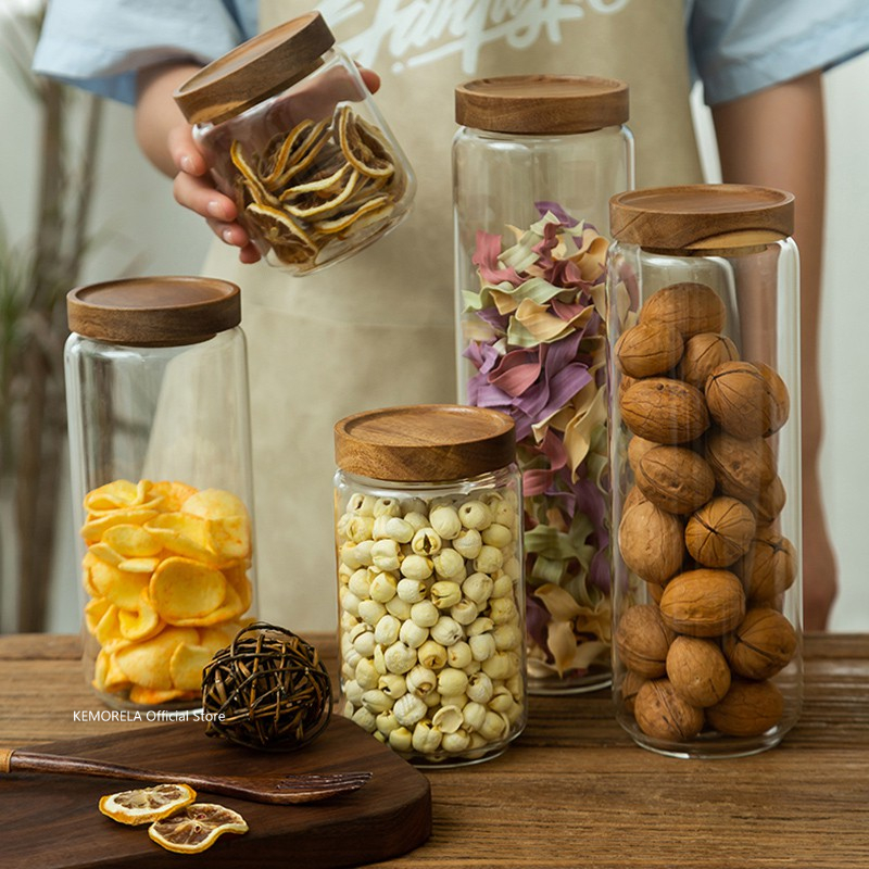 Wood Lid Glass Airtight Canist – Coffee Tea Canister Set Bewertung und Preis