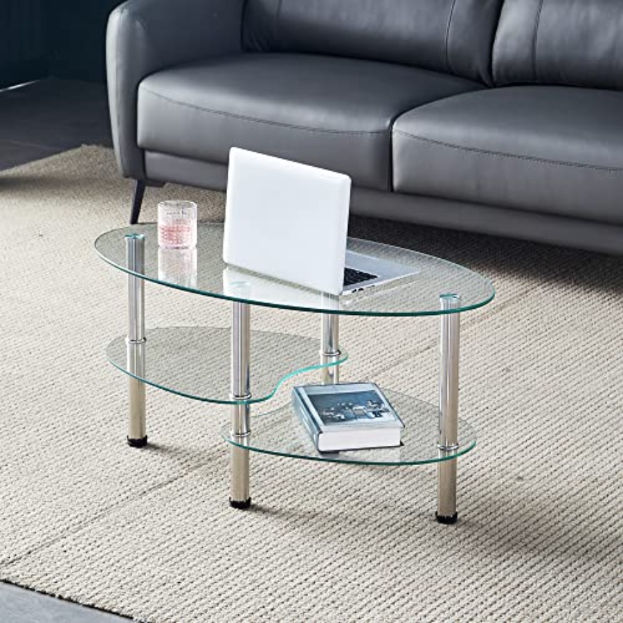 Oval-Shaped Glass Tea Table fo – Coffee Tea Room Bewertung und Preis
