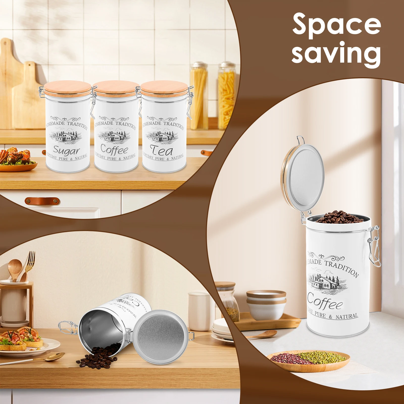 3Pcs/Set Tea Coffee Sugar Cani – Coffee Tea Canister Set Bewertung und Preis