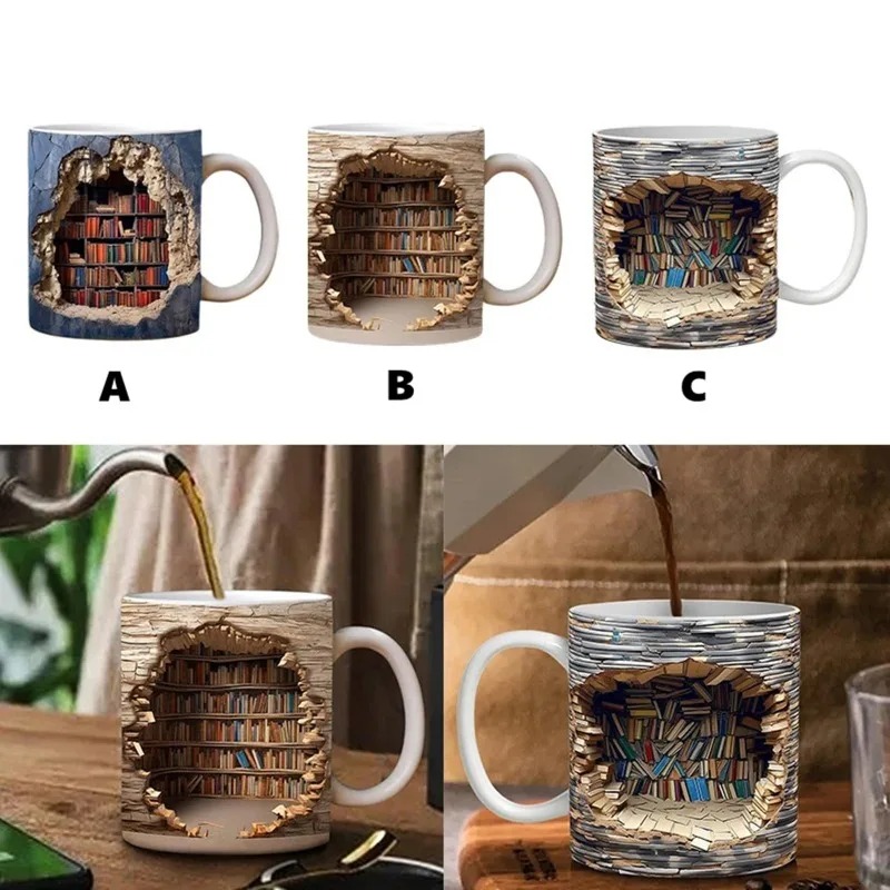 Creative Bookshelf Coffee Mug  – Coffee Tea Library Bewertung und Preis