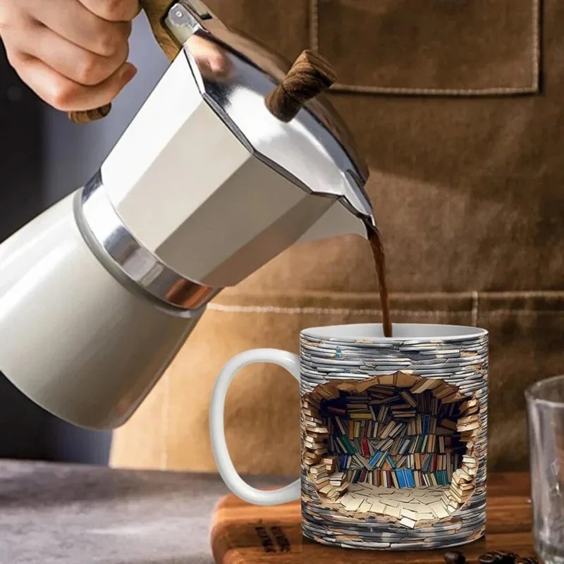 Creative Bookshelf Coffee Mug  – Coffee Tea Library Bewertung und Preis