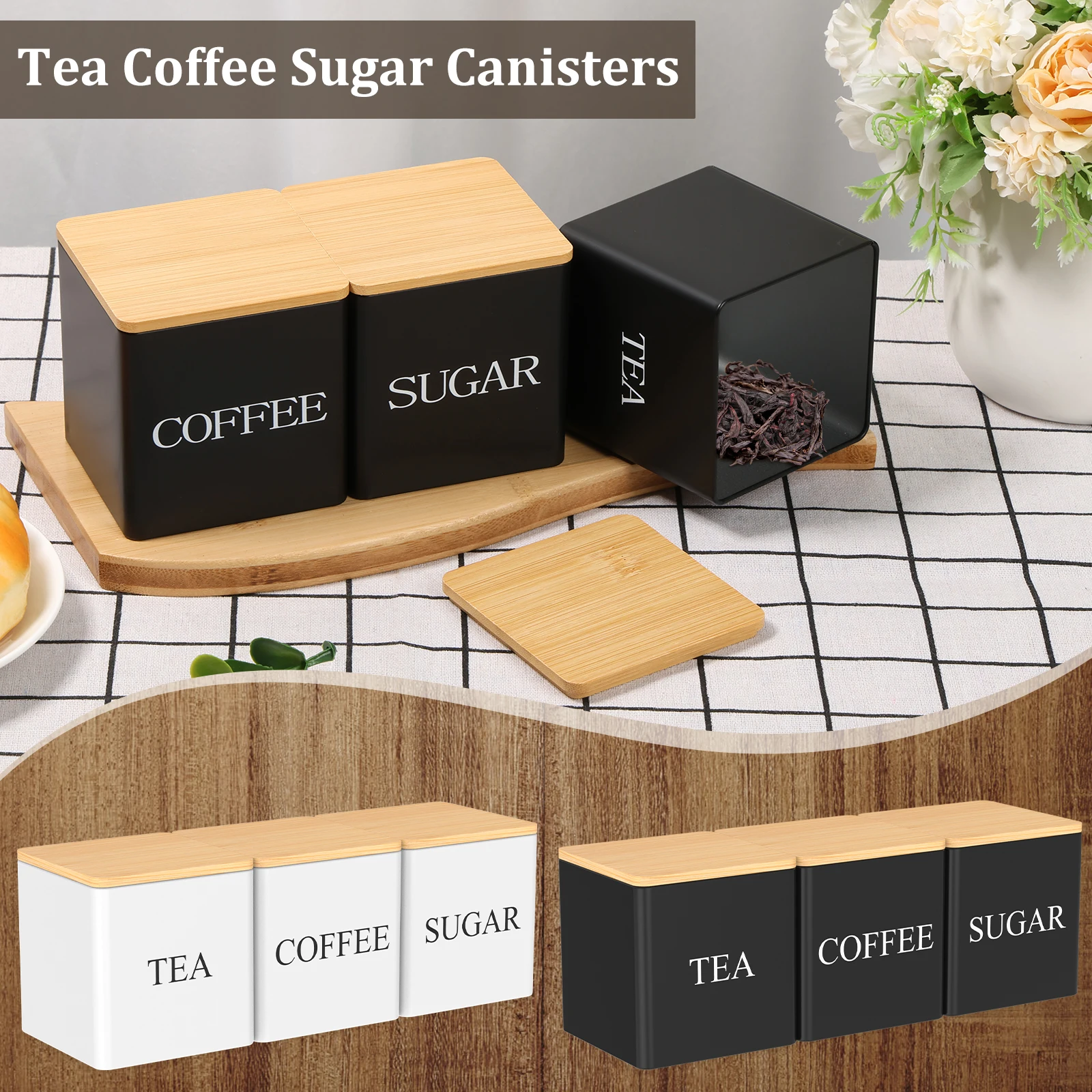 3Pcs Set 500ml Tea Sugar Coffe – Coffee Tea Canister Set Bewertung und Preis