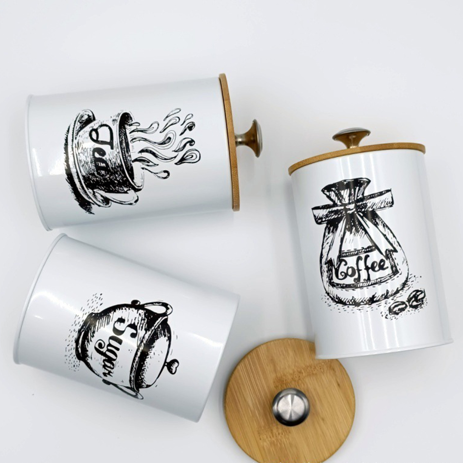 3Pcs Sealed Coffee Canister Se – Coffee Tea Canister Set Bewertung und Preis