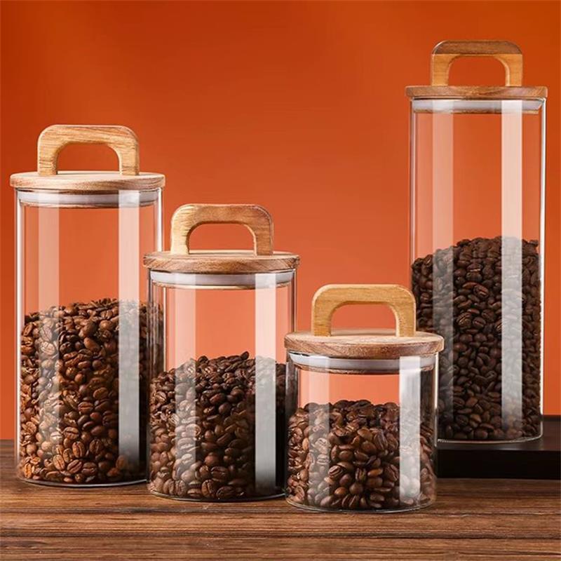 Clear Glass Jar with Bamboo Li – Coffee Tea Canister Set Bewertung und Preis
