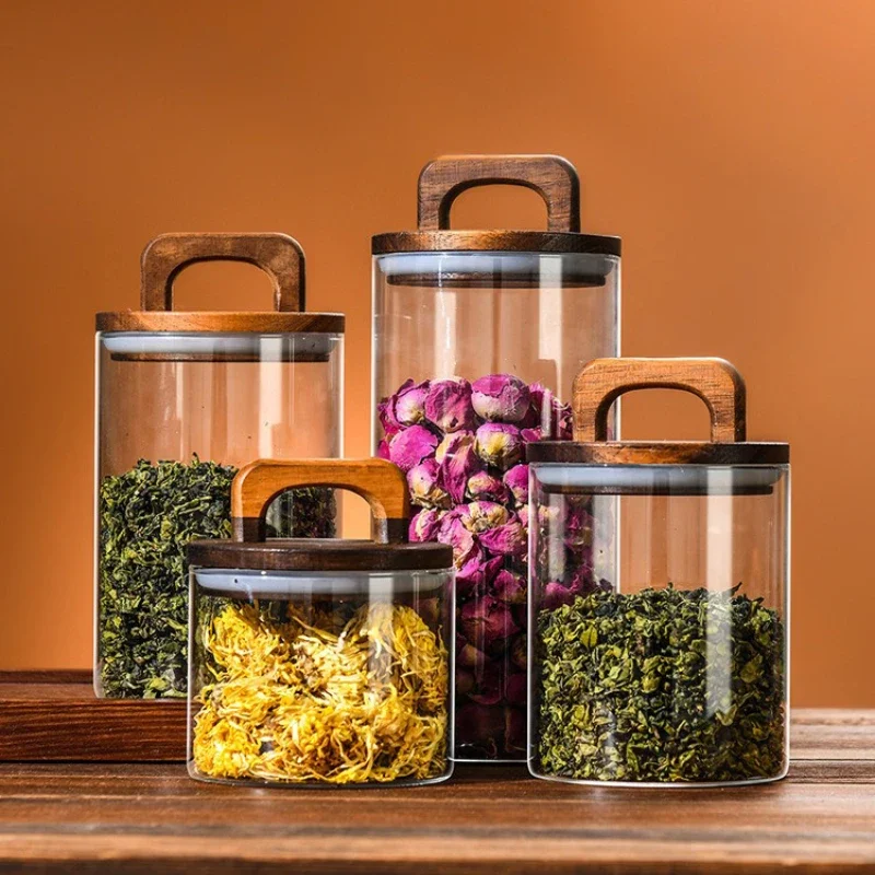 Clear Glass Jar with Bamboo Li – Coffee Tea Canister Set Bewertung und Preis