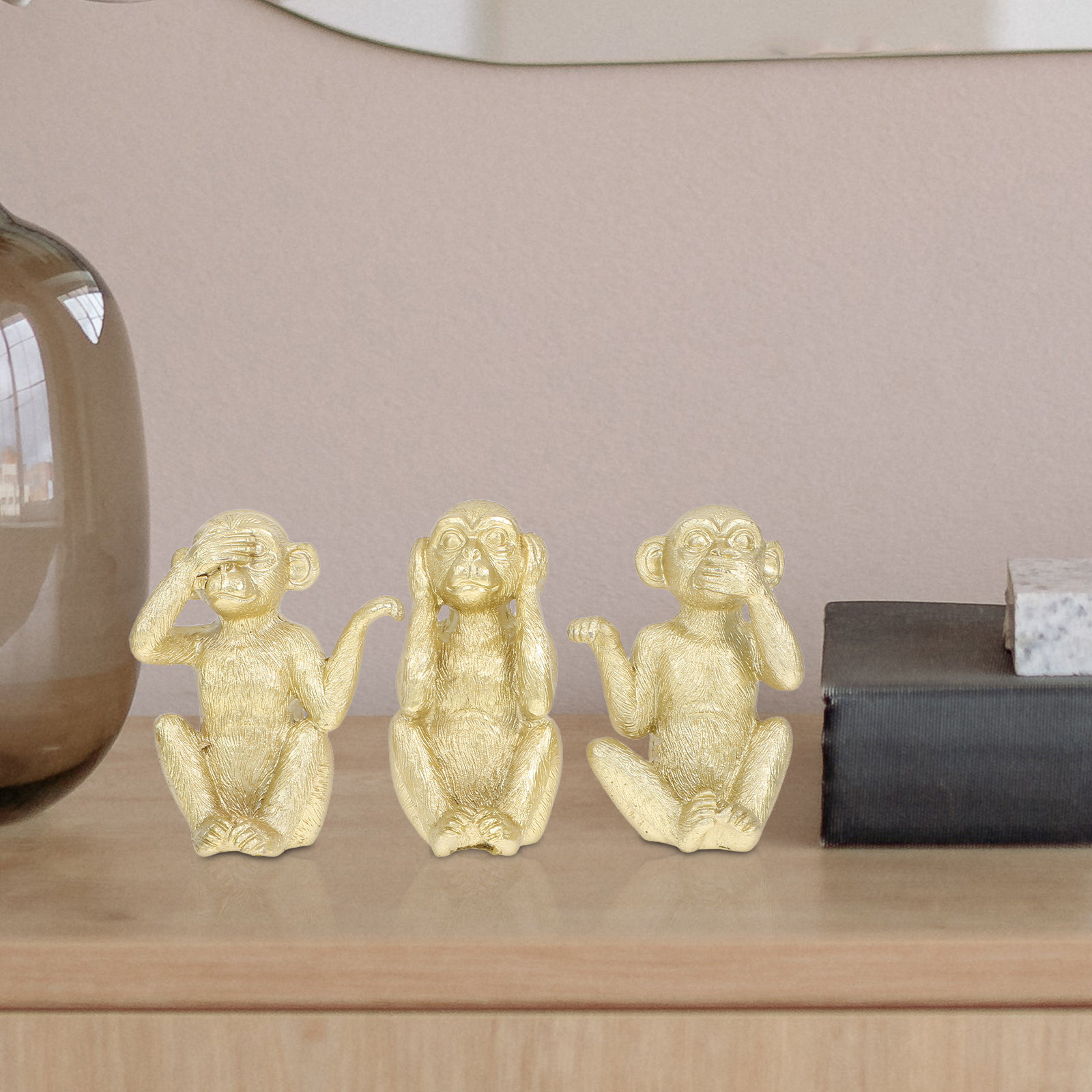 3Pcs Resin Monkey Statue Set D – Coffee Tea Library Bewertung und Preis