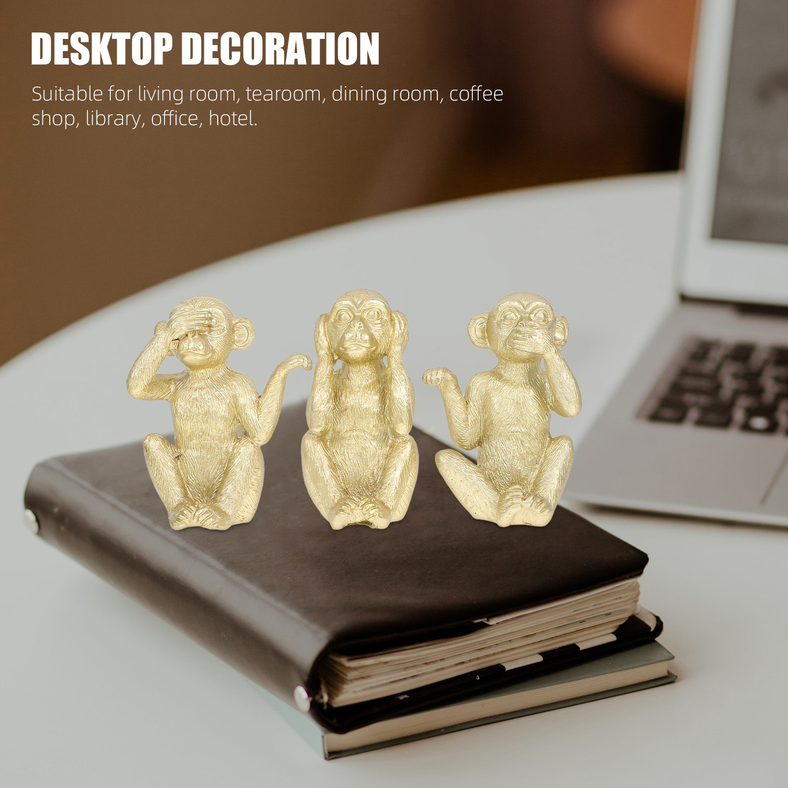 3Pcs Resin Monkey Statue Set D – Coffee Tea Library Bewertung und Preis