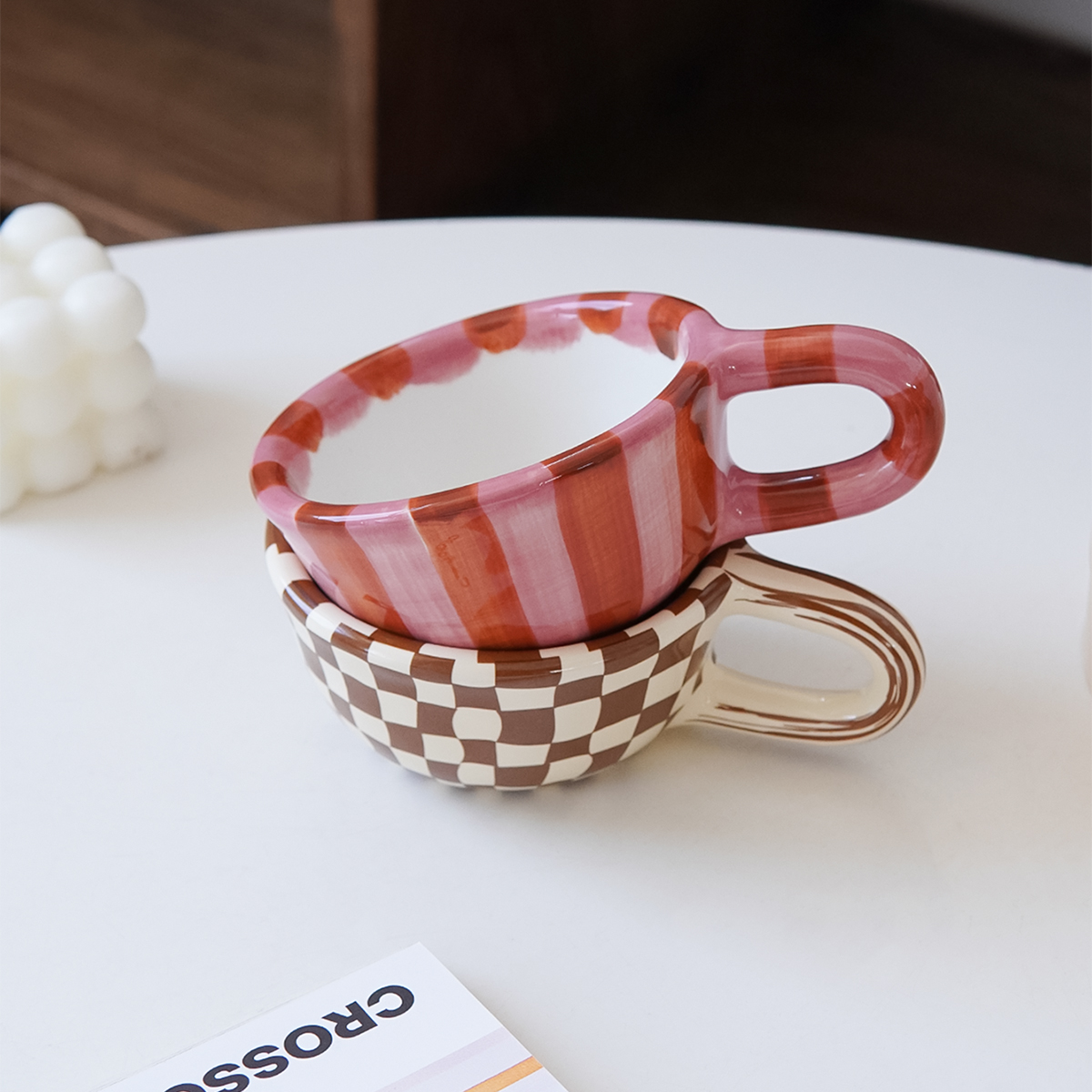 1Pc 220ml Checkerboard Ceramic – Coffee Tea Flask Bewertung und Preis