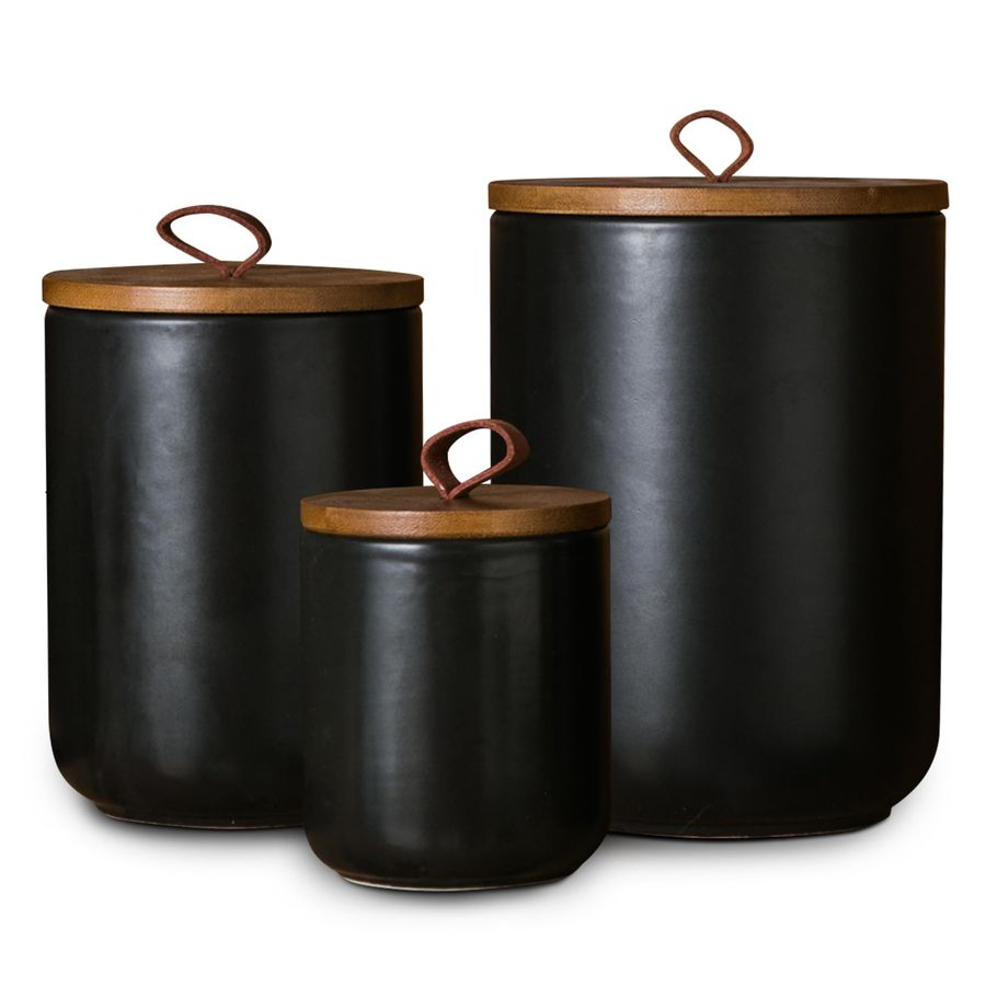 Black Ceramic Canister Set wit – Coffee Tea Sugar Set Bewertung und Preis