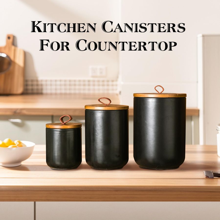 Black Ceramic Canister Set wit – Coffee Tea Sugar Set Bewertung und Preis
