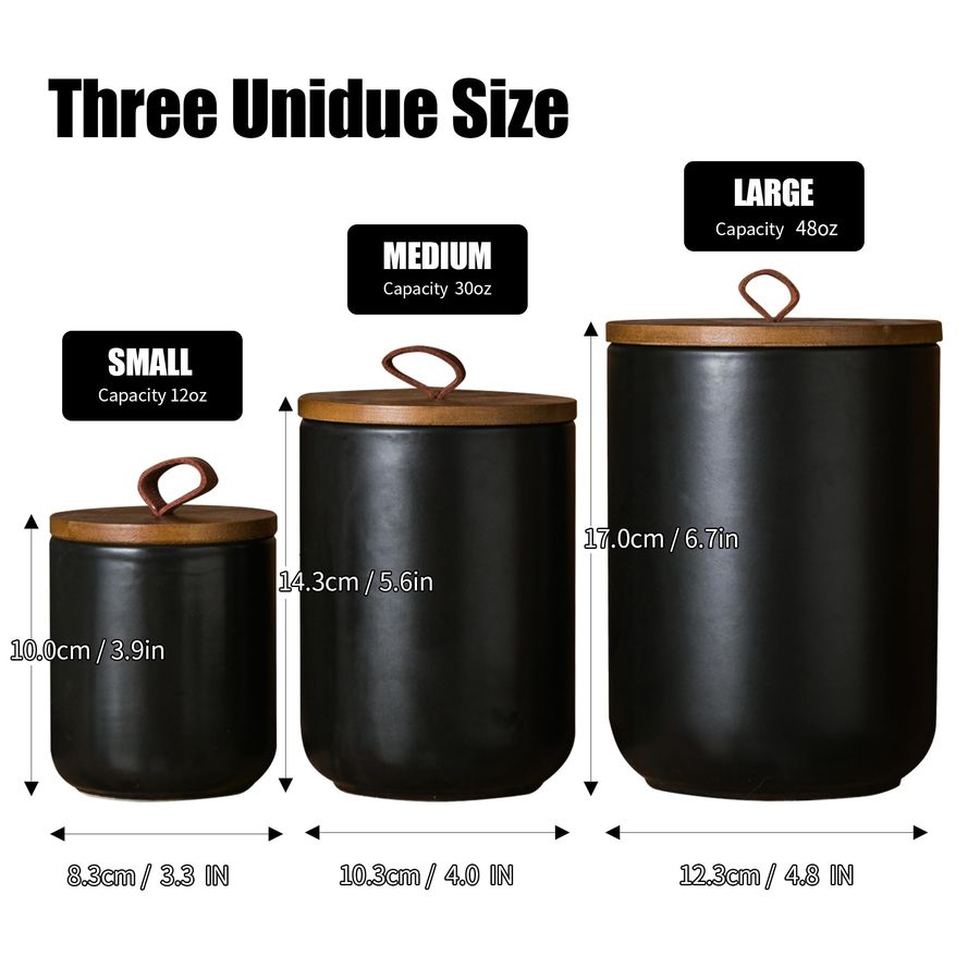 Black Ceramic Canister Set wit – Coffee Tea Sugar Set Bewertung und Preis