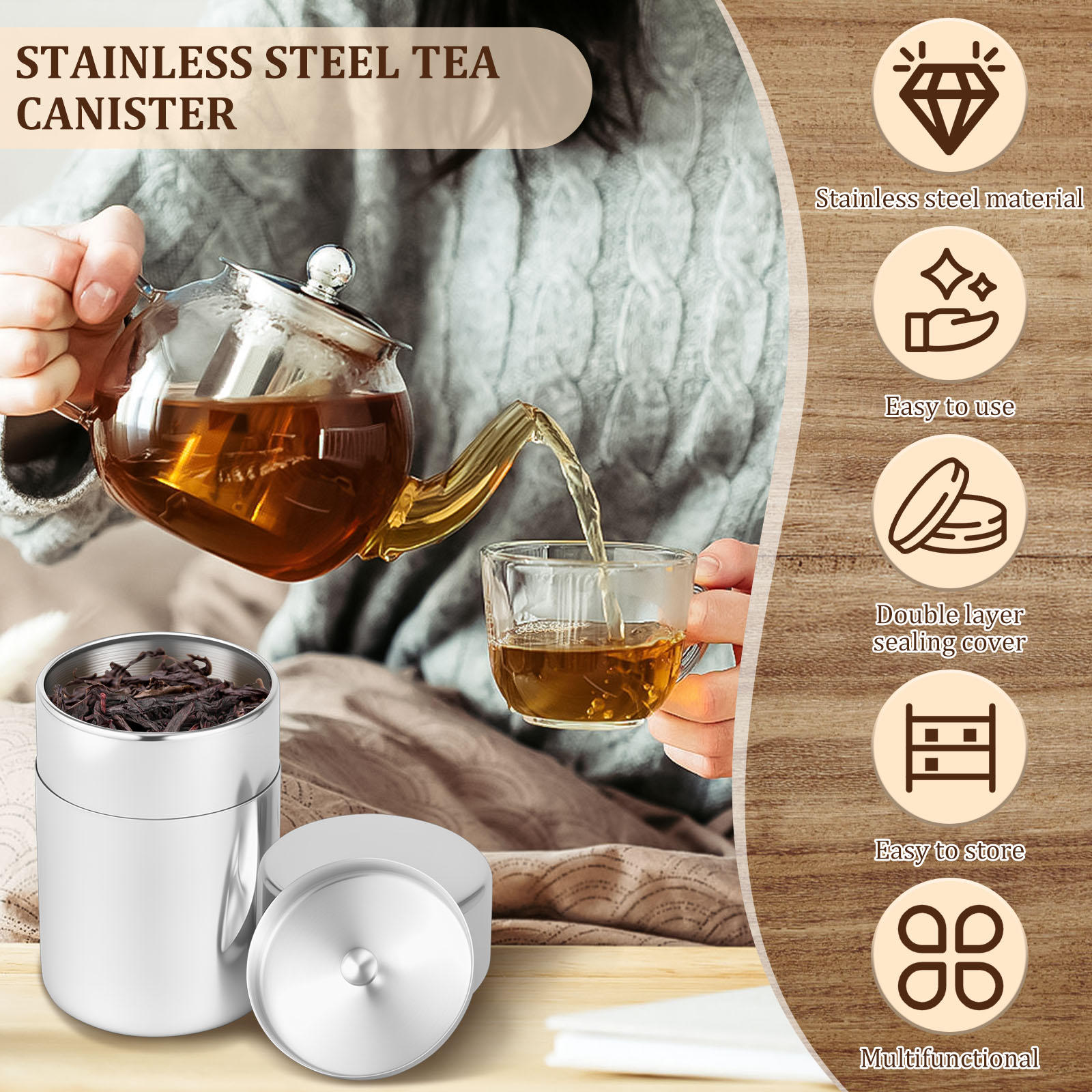 Stainless Steel Tea Leaf Tins  – Coffee Bean And Tea Leaf Bewertung und Preis
