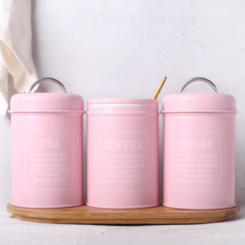Set of 3 Canister Iron Kitchen – Coffee Tea Canister Set Bewertung und Preis