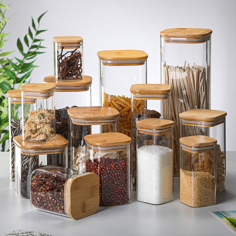 Bamboo Glass Tins Transparent  – Coffee Tea Drawer Organizer Bewertung und Preis