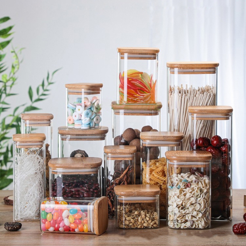Bamboo Glass Tins Transparent  – Coffee Tea Drawer Organizer Bewertung und Preis